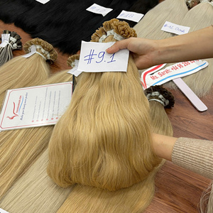 2025 vente chaude kératine Double dessiné vierge cuticule aligné pointe plate kératine K pointe plate Extension de cheveux humains - Product Image 2