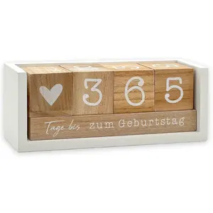 Calendario de Escritorio de Madera con Cuenta Regresiva de Años y Días, Diseño Impreso para Exhibición en Oficina o Control de Horarios - Product Image 3