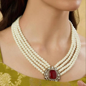 Designer victorien Polki collier ensemble boucles d'oreilles de luxe plaqué or polonais bijoux de mariée pour mariage fiançailles fête d'anniversaire - Product Image 1