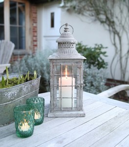 Aluminium Metal Lantern Rustic Candle Holder Vintage Style Decorative Hanging Lantern for Home Decor Outdoor Patio <b>Garden</b> <b>Table</b> - Product Image 1
