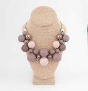 Perles rondes en bois de marque, collier en bois épais à la mode, collier en bois - Product Image 6
