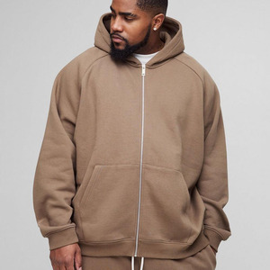 Top Vente Brun Surdimensionné WRLDWD Zip Through Hommes Hoodies Satin Applique Streetwear Mode Personnalisé Fabricant Hoodies Hommes - Product Image 1