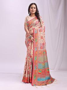 VASTRALOOM ASTITA-Sari indien en lin et coton, réversible, décontracté, toutes saisons, fournisseurs de gros pour femmes, mariage Diwali - Product Image 6