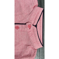 Kaos Polo Anak Kerah Mandarin Smart Casual Lengan Pendek Pewarnaan Benang 180g Hem Hi-low Manset Jacquard Kancing Pop-out 100% Katun