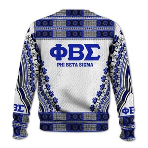 Phi Beta Sigma 1914 pull en tricot grec acrylique Chenille lettres bleu blanc Sigma fraternité vêtements pull classique - Product Image 4