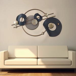 Forme ronde fabriqué à la main Design moderne fer métal mur Art panneau extérieur maison décorative suspendu intérieur utilisation de noël - Product Image 1