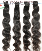 Vendeur bon marché Bodywave Couleur noire naturelle Remy 100% Extensions de cheveux humains vierges crus indiens non transformés