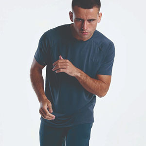 Camiseta ajustable personalizada Color sólido Logo algodón Regular Fitness pantalones cortos manga Camiseta de punto Unisex camiseta en blanco para hombres - Product Image 5