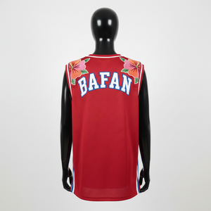 Women Basketball Jersey Premium 180 GSM Breathable Mesh Polyester Red <b>White</b> Blue Side Panel Custom Embroidery Logo Cotton - Product Image 2