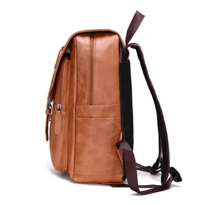 Mochila de piel auténtica impermeable de alta calidad para hombre logotipo personalizado de ocio de diseñador de moda más nuevo al por mayor - Product Image 5