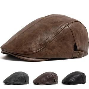Boinas Unisex de otoño e invierno, gorras de vendedor de periódicos a la moda, visera Vintage, cuero Real de mayor calidad, grueso, cálido, informal para hombres y mujeres - Product Image 2