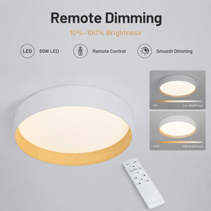 <b>Modern</b> Acrylic Iron Led <b>Ceiling</b> <b>Light</b> Round Flush Mount Remote Control Dimmable 3Cct <b>For</b> Indoor <b>Living</b> <b>Room</b> Bedroom - Product Image 4