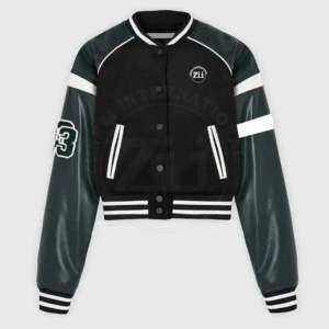 Veste de baseball en satin personnalisable pour hommes, collège, printemps, manches brodées, style hip-hop pour femmes, col montant grande taille, OEM - Product Image 6