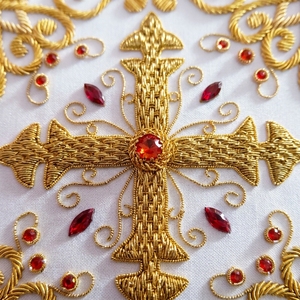 Écusson 3D en fil d'or de qualité supérieure, emblème maçonnique brodé à la main, pour ensembles de tenues cérémonielles et décoration d'uniformes professionnels - Product Image 5