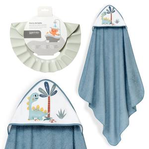 Dinosaurio Palma 1X1 MT. Juego de Toalla y Gorro de Baño Color Petrol para Artículos de Baño para Bebés - Product Image 1