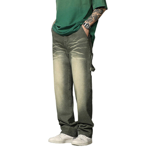 Top Selling 2025 New Style Fashionable Street <b>Ripped</b> <b>Jeans</b> <b>Men's</b> Straight Fit Loose Harem Distressed Pants OEM Serviced - Product Image 5