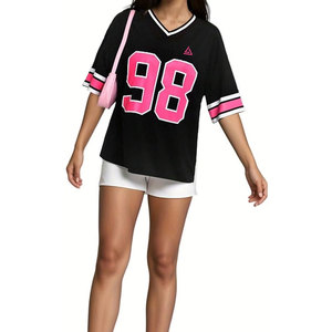 Maillot de football américain surdimensionné de haute qualité, design personnalisé, manches courtes, 100% polyester, services OEM, dernier style - Product Image 5