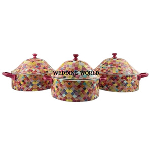 Meena Sticker Design Hotpot de acero inoxidable Última nueva colección Fancy Food Warmer Última llegada Cazuela de metal de lujo - Product Image 4