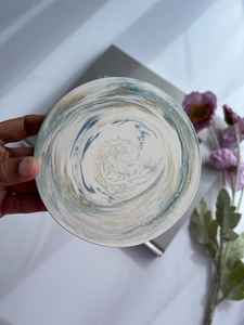 Grand Plateau Rond en Marbre Flammé Étanche, Fait Main, Luxe Moderne, pour Usage Intérieur en Appartement, Style Minimaliste Neutre, Cadeau d'Articles Ménagers - Product Image 4