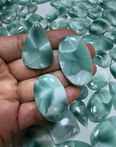 พลอย Hemimorphite Cabochon อัญมณี Hemimorphite ขัดมันอัญมณีทรงหลังเบี้ยแบบผสมสำหรับงานฝีมือและเครื่องประดับ - Product Image 4