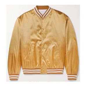 Chaqueta Bomber Varsity de Satén en Contraste para Hombre, Chaqueta de Béisbol Bordada de Peso Pesado - Product Image 2