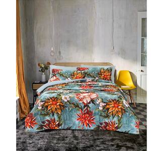 Ensembles de literie avec étiquette personnalisée tissu pur coton satin gris impression numérique fabriqué en Italie drap-housse 2 taies d'oreiller personnalisables - Product Image 3