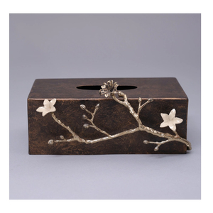Caja de pañuelos de Metal de alta calidad con diseño de Rosa Organizador de pañuelos Diseño admirable Caja de servilletas de Metal decorativa para el hogar Mejor precio - Product Image 6