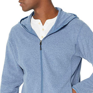 เสื้อฮู้ดดี้ผู้ชายแบบซิป ผลิตจากผ้าโพลีเอสเตอร์/คอตตอน เป็นมิตรกับสิ่งแวดล้อม พิมพ์ลายดิจิทัลสำหรับฤดูหนาว รับผลิตโลโก้และฉลากสินค้าตามสั่ง - Product Image 3