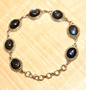 Pulsera de estilo bohemio de Plata de Ley 925 hecha a mano con piedras preciosas naturales labradorita piedra de cristal curativa regalo para fanáticos - Product Image 5