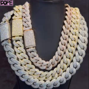 Hiphop Moissanite Cadena 20mm 925 Sterling Silver Iced Out Buss Down Heavy Miami Moissanite Cadena cubana - Product Image 5