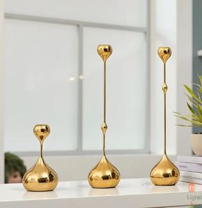 Tall Gold Modern Art Eco-Friendly Iron <b>Tea</b> Light <b>Candle</b> Holder Christmas Home Decor Tabletop Living Room Entryway - Product Image 1