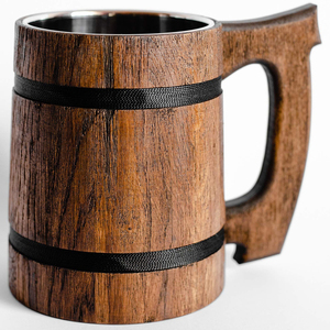 Taza de barra de madera de nuevo diseño con asa, fiestas de bodas para uso en forma personalizada, utensilios de cocina, jarra de cerveza con asa, los mejores productos - Product Image 2