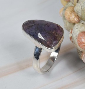 แหวนพลอยแซฟไฟร์หลายเหลี่ยมเพชรพลอยเงินสเตอร์ลิง925แฮนด์เมดเครื่องประดับเงินแฟนซีรุ่นใหม่สำหรับงานแต่งงานครบรอบปาร์ตี้ - Product Image 2