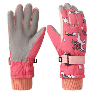 Gants de ski personnalisés OEM fabriqués avec du cuir et du polyester de haute qualité Gants de ski de snowboard personnalisables en vente - Product Image 1