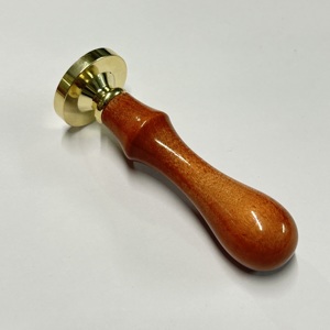Sello de Cera Redondo de Latón Marrón de 29 mm con Mango de Madera de Arce para Manualidades, Papelería de Boda y Suministros de Embalaje de Regalos - Product Image 3