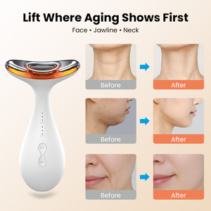 Dispositivo Portatile Elettrico Anti-Rughe per Tonificazione della Pelle, Massaggiatore EMS a Microcorrente per <span class=keywords><strong>Viso</strong></span> e Collo, Lifting a V - Product Image 2