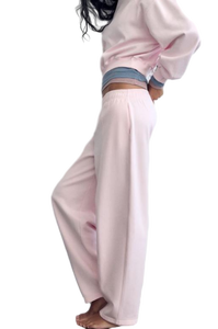 Vente à l'exportation Jogger rose clair pour femmes Pantalon doux et confortable pour la journée disponible à un prix abordable - Product Image 5