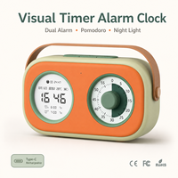 Anpassbare Digitale Schreibtisch-Weckuhr mit Visuellem Timer, Doppelalarm und Nachtlicht für Studium und Büro, OEM-Unterstützung Möglich
