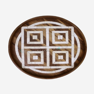 Superbe plateau en incrustation d'os avec détails artisanaux, idéal pour les salons, les salles à manger ou les entrées au prix de gros - Product Image 1