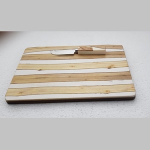 Planche à découper en bois naturel et résine, planche à servir le fromage, passe au lave-vaisselle, durable, facile à nettoyer, meilleure qualité pour la cuisine - Product Image 3