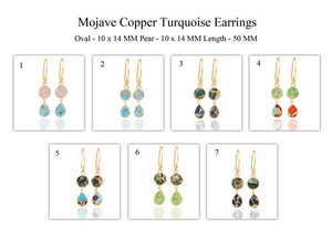 Nouvelle arrivée mode boucle d'oreille délicate cuivre vert et apatite turquoise or galvanoplastie goutte balancent boucle d'oreille pour les femmes bijoux - Product Image 3