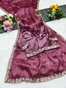 Boutique indienne la plus vendue élégante et élégante fantaisie saree tissu visqueux séquence exclusive travail Sari Blouse fantaisie vêtements ethniques - Product Image 4