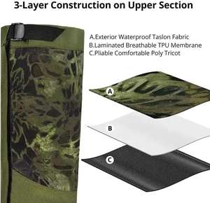 Guêtres ajustables en nylon personnalisées pour la randonnée, la chasse et l'alpinisme – Vente en gros - Product Image 4