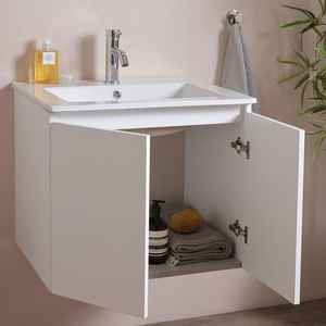 Gabinete de Baño Colgante de Pared de Madera Blanca de 60 cm con Espejo Belize-Incluye Mueble para el Baño - Product Image 6
