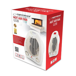 Ventilateur électrique avec thermostat, chauffage PTC, télécommande, protection contre la surchauffe, plastique, portable, salle de bain, UE, 2000W - Product Image 2