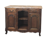 Buffet antique/traditionnel en bois massif et dessus en marbre pour appartement de villa de meubles de maison