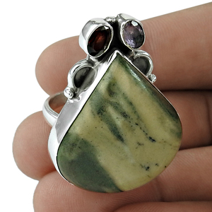 Good Quality Trendy Handmade Gemstone 925 Sterling Silver Statement Garnet <b>Rose</b> <b>Quartz</b> <b>Ring</b> for Women Wholesale Factory Price - Product Image 4
