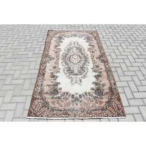 Tapis turc 3,8x7 pieds (116x212 cm), tapis vintage marron patchwork - Product Image 1