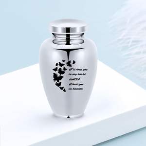 Urna de mariposa para urnas de cremación humana para cenizas Hombres Mujeres Urnas decorativas de recuerdo funerario Tamaño personalizado Plata - Product Image 3