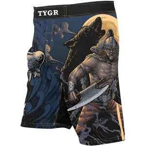 Pantalones cortos de lucha MMA de alto rendimiento impresos por sublimación, elásticos flexibles, resistentes al desgarro, diseñados para sparring y entrenamientos pesados - Product Image 1